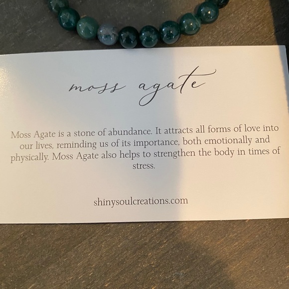 Moss Agate Bead Bracelet 🌲 - Picture 3 of 3